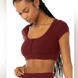 All Yoga Blissful Henley Bra Top